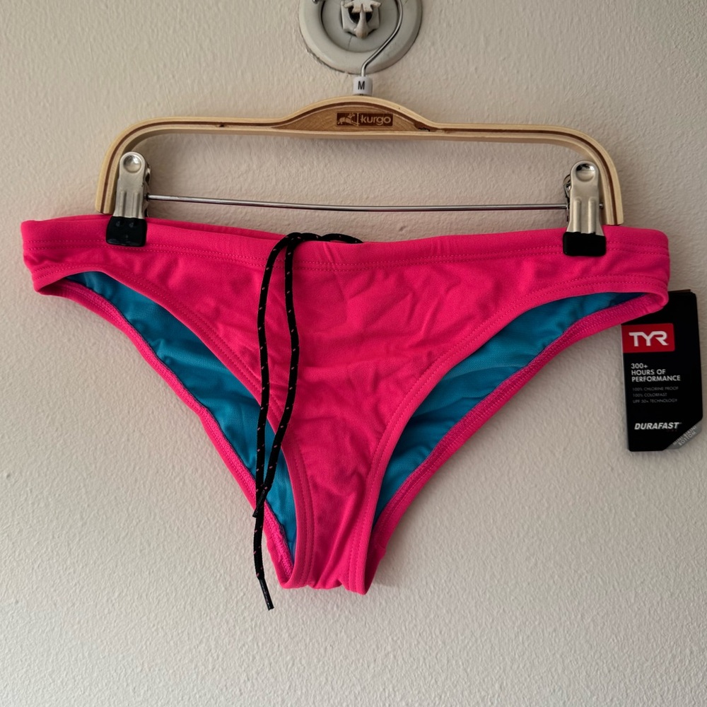 NEW - TYR Women's Solid Mini Bikini Bottom Flamingo Pink